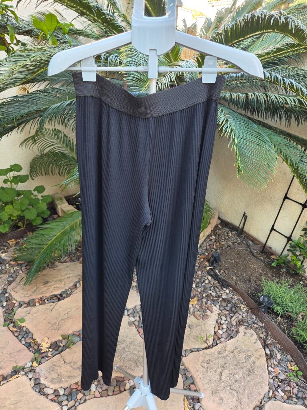 Alfani Black Pleated Wide-Leg Pull-On Pants, Size S
